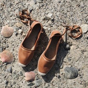 NEW DOEN Salvadore Espadrilles Lace Up Shoes Baked Clay Sz 40 EU / 9.5 US
